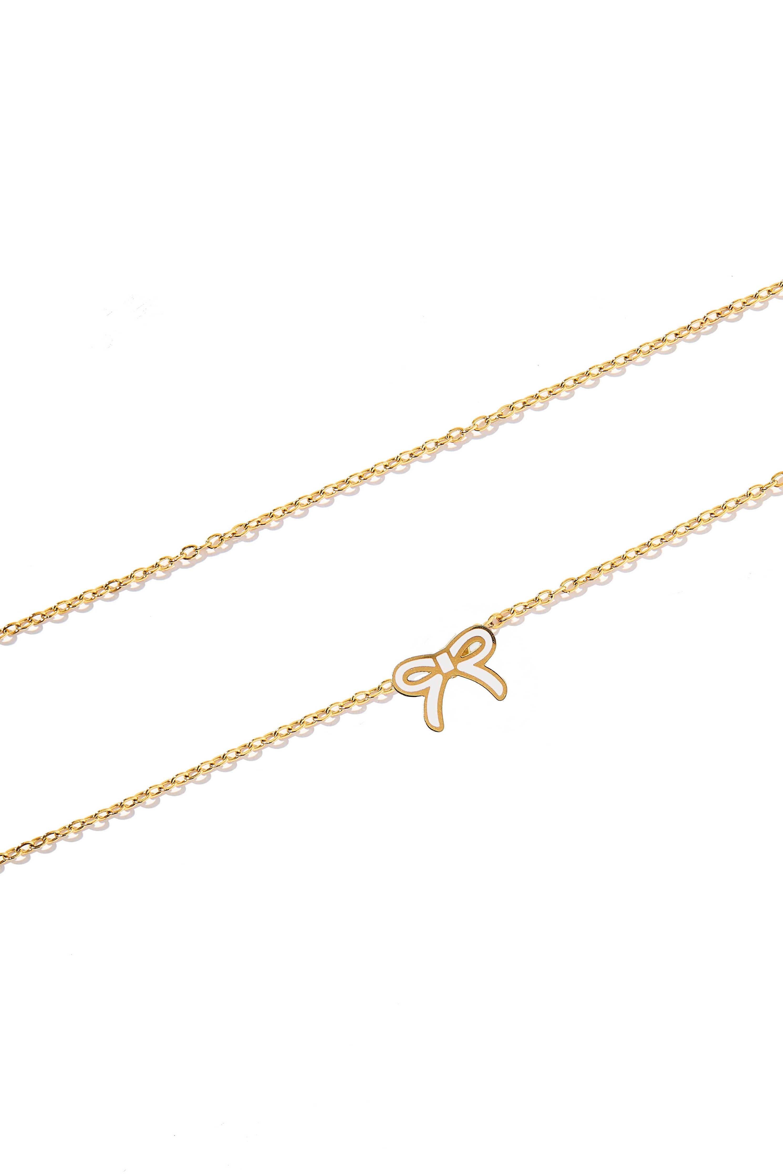 Necklace - Sadie Bow White