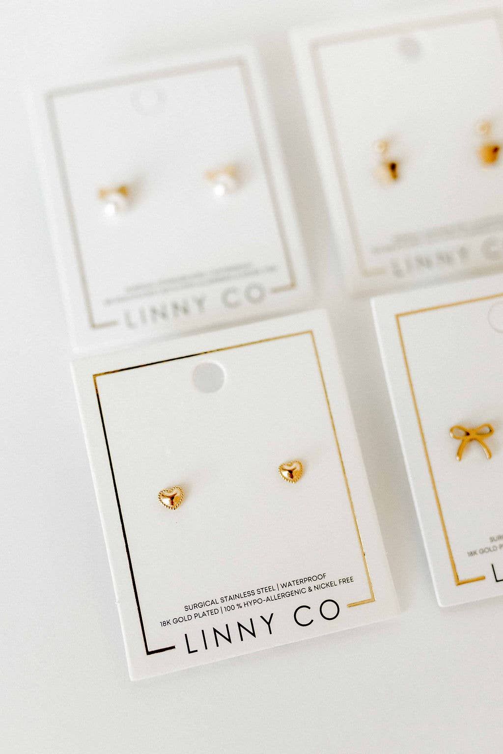 Screwback Stud Earrings - Violet Heart