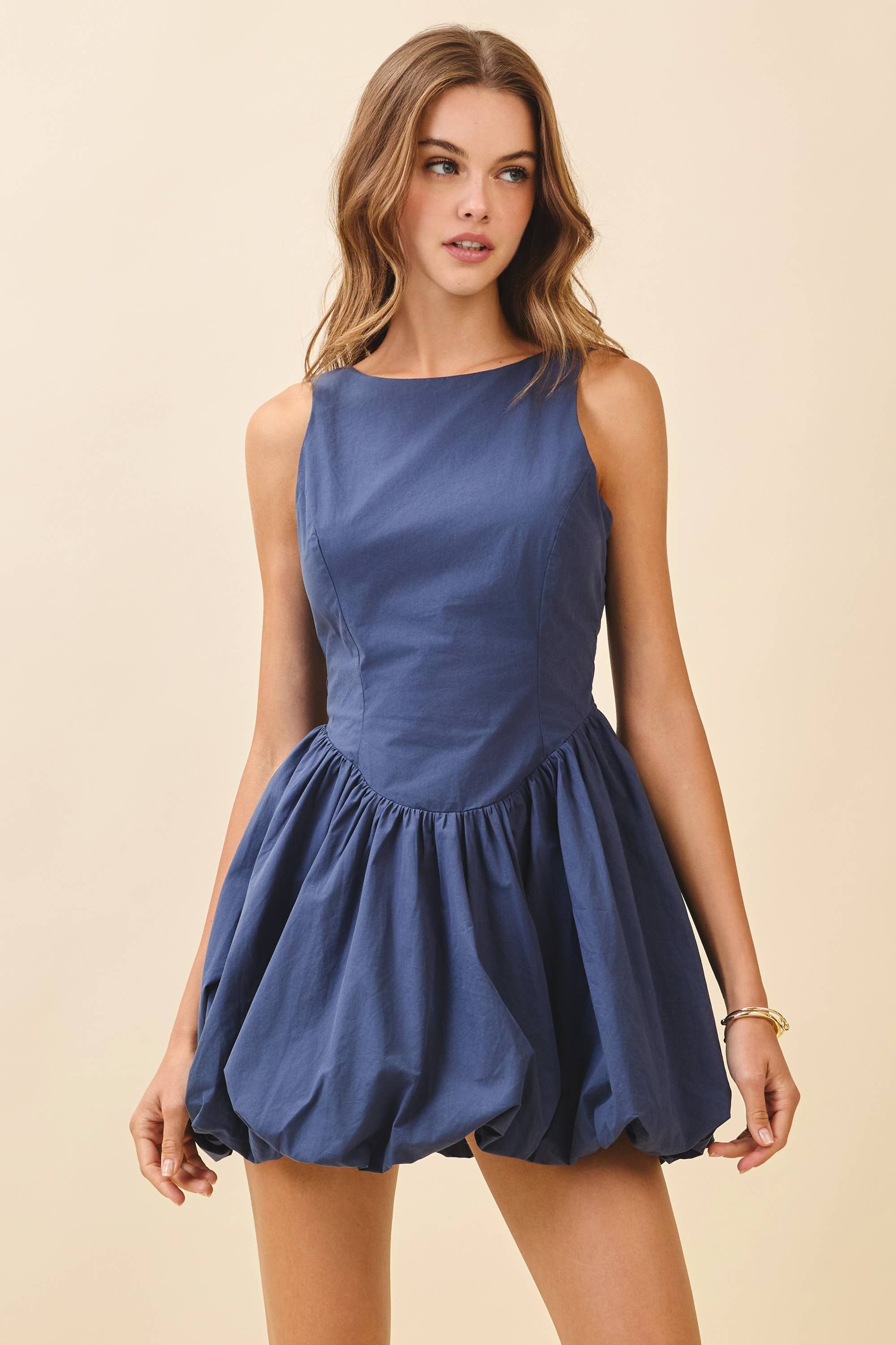 Bonnie Bodice Bubble Hem Lace Up Mini Dress