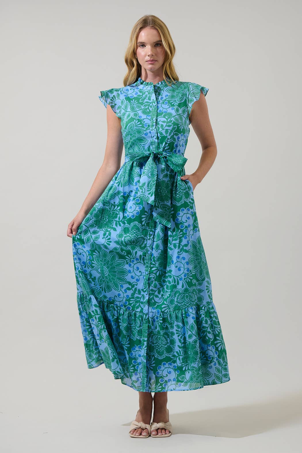 green bloom maxi dress Long Dress Avril