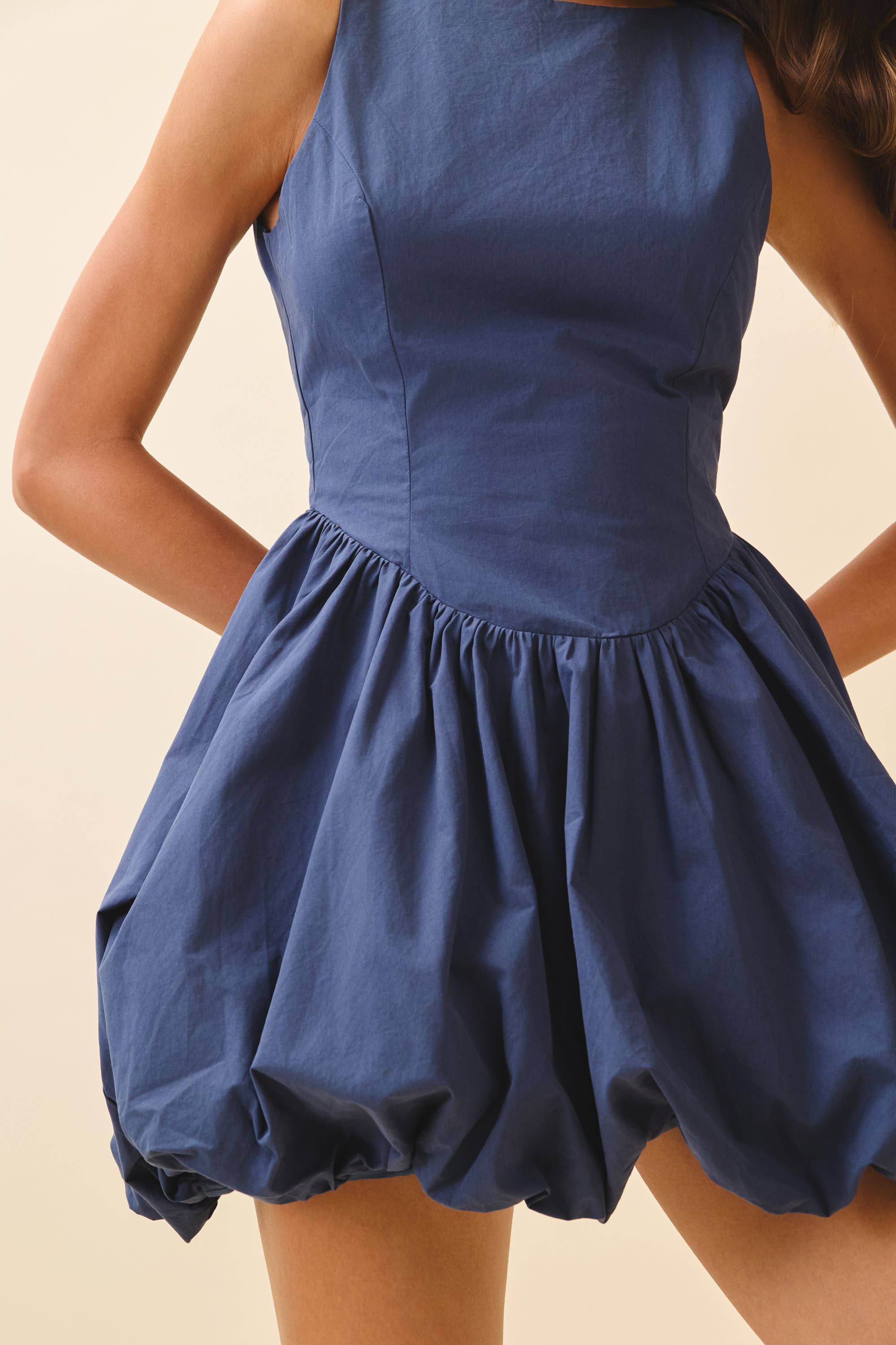 Bonnie Bodice Bubble Hem Lace Up Mini Dress