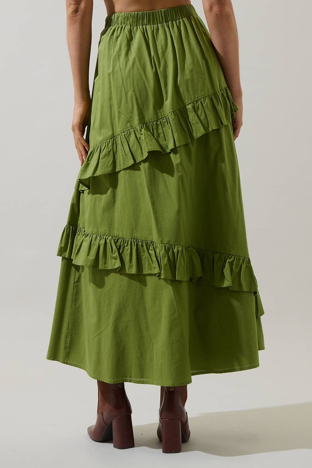 Himan Ruffle Midi Skirt