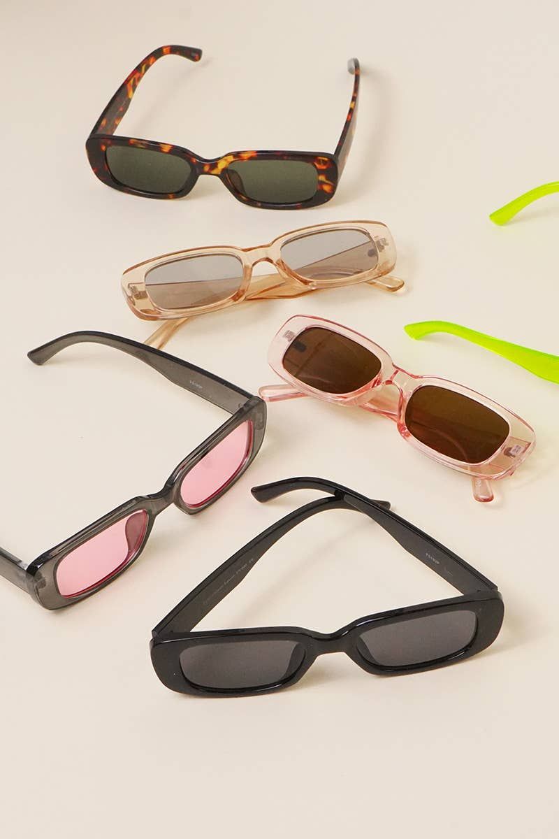 Rectangle Acetate Fashion Assorted Sunglasses