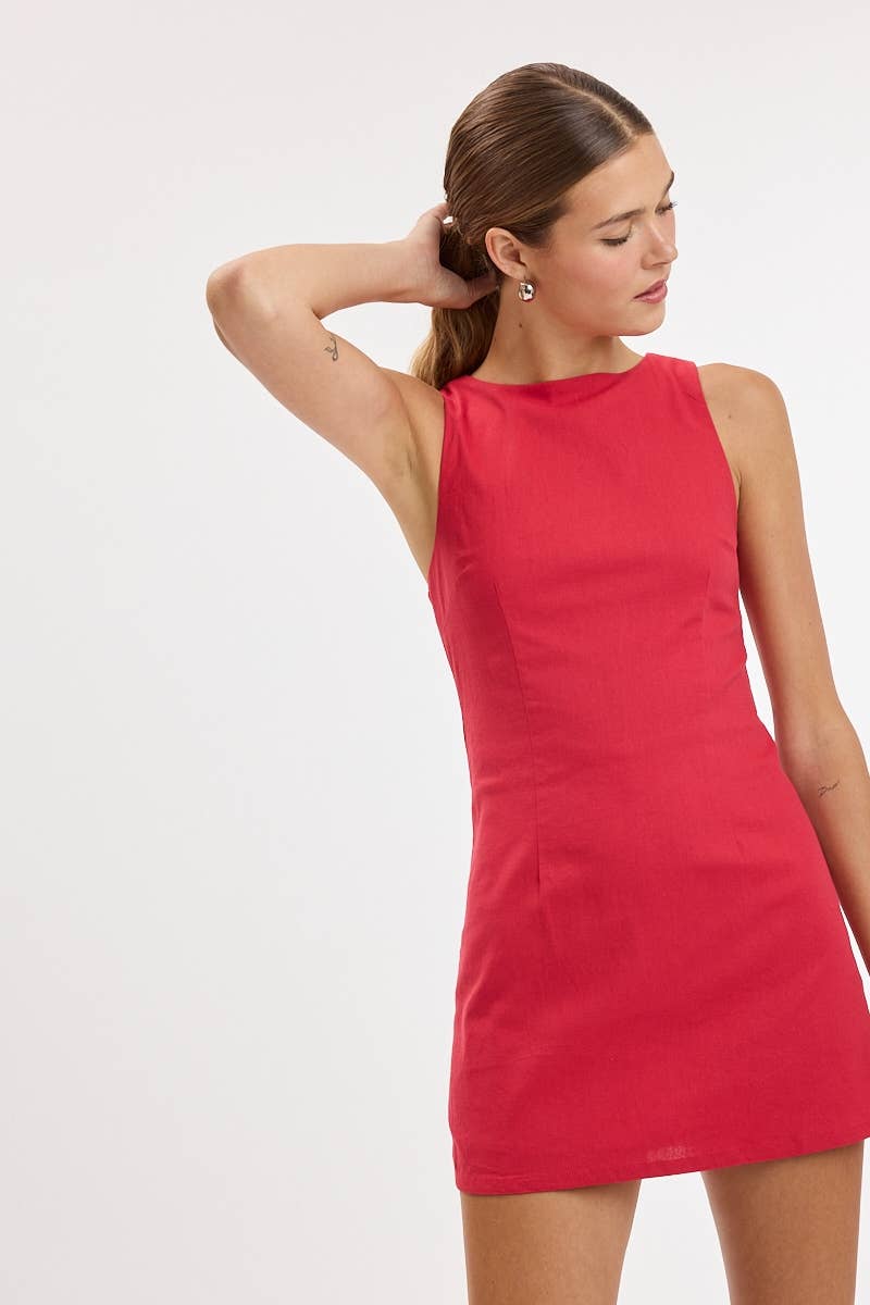 Match Point Sleeveless Mini Dress with Built-In Shorts