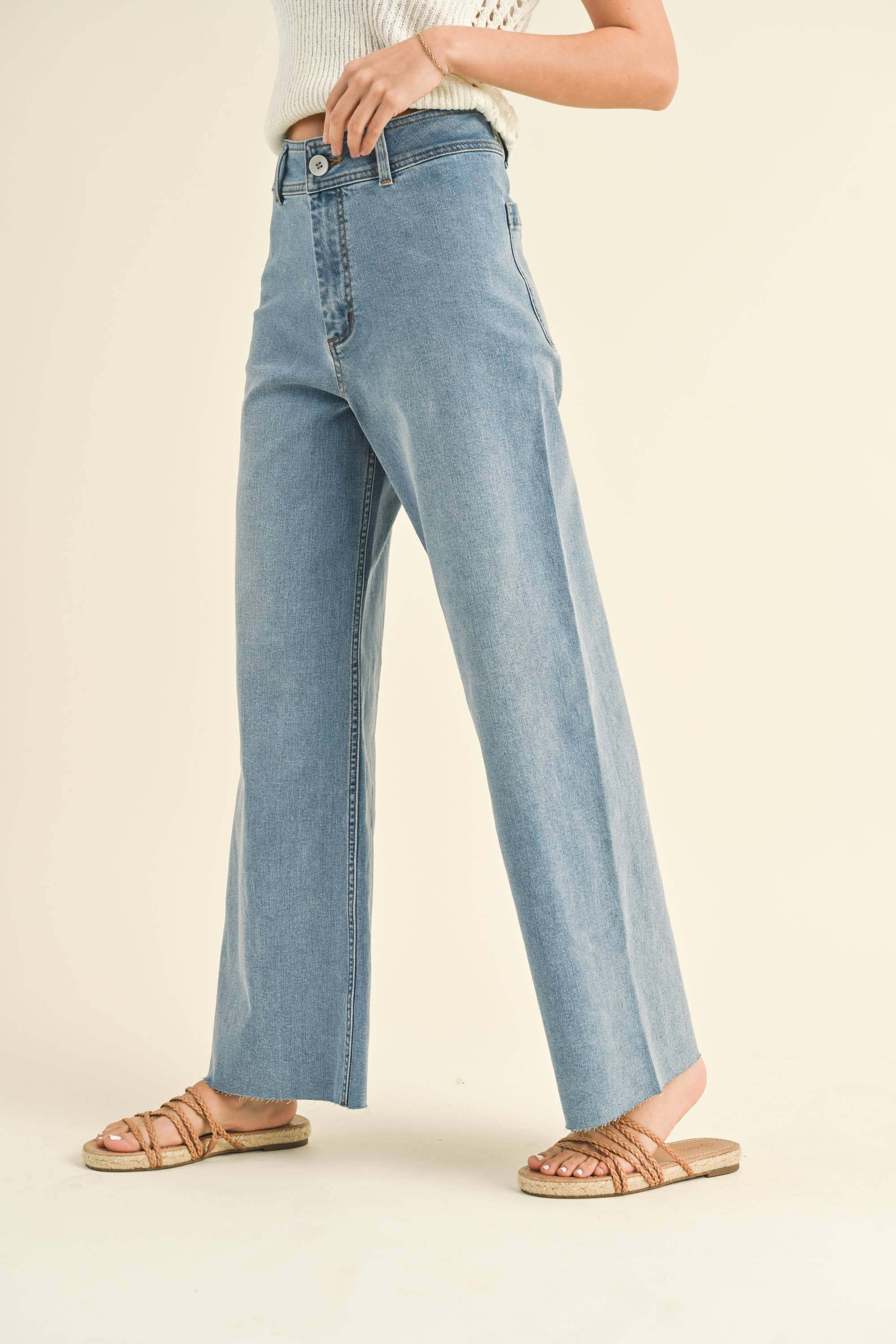 Straight Wide Denim Pants