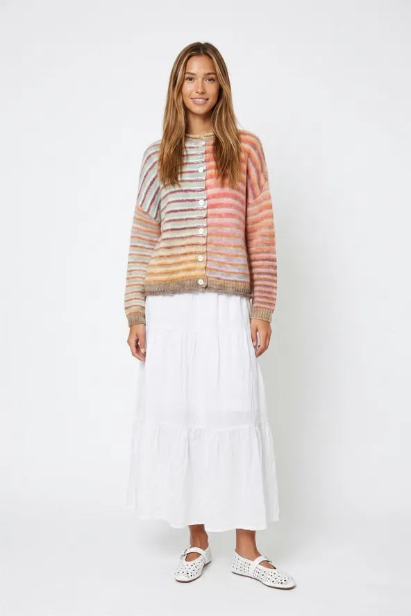 She's a Sunset Ombre Striped Knit Cardigan