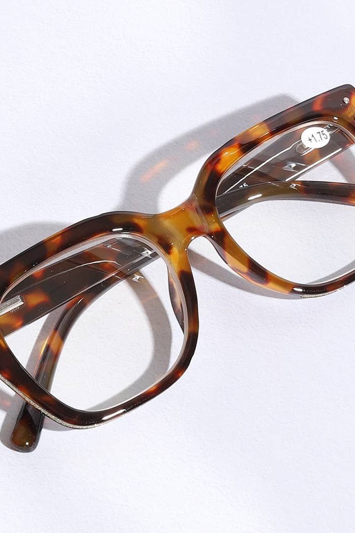 Wide Frame Glitter Side Fashion Reading Glasses