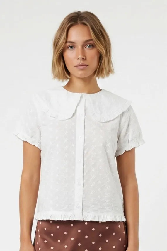 Ever After Scalloped Peter Pan Collar Blouse