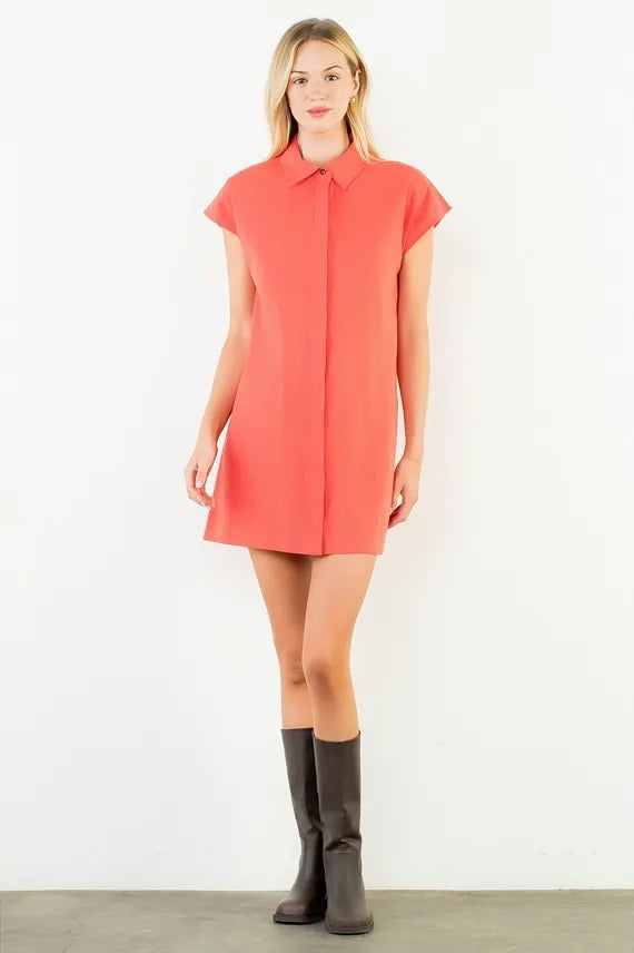 Nine to Wine Collared Shift Mini Dress