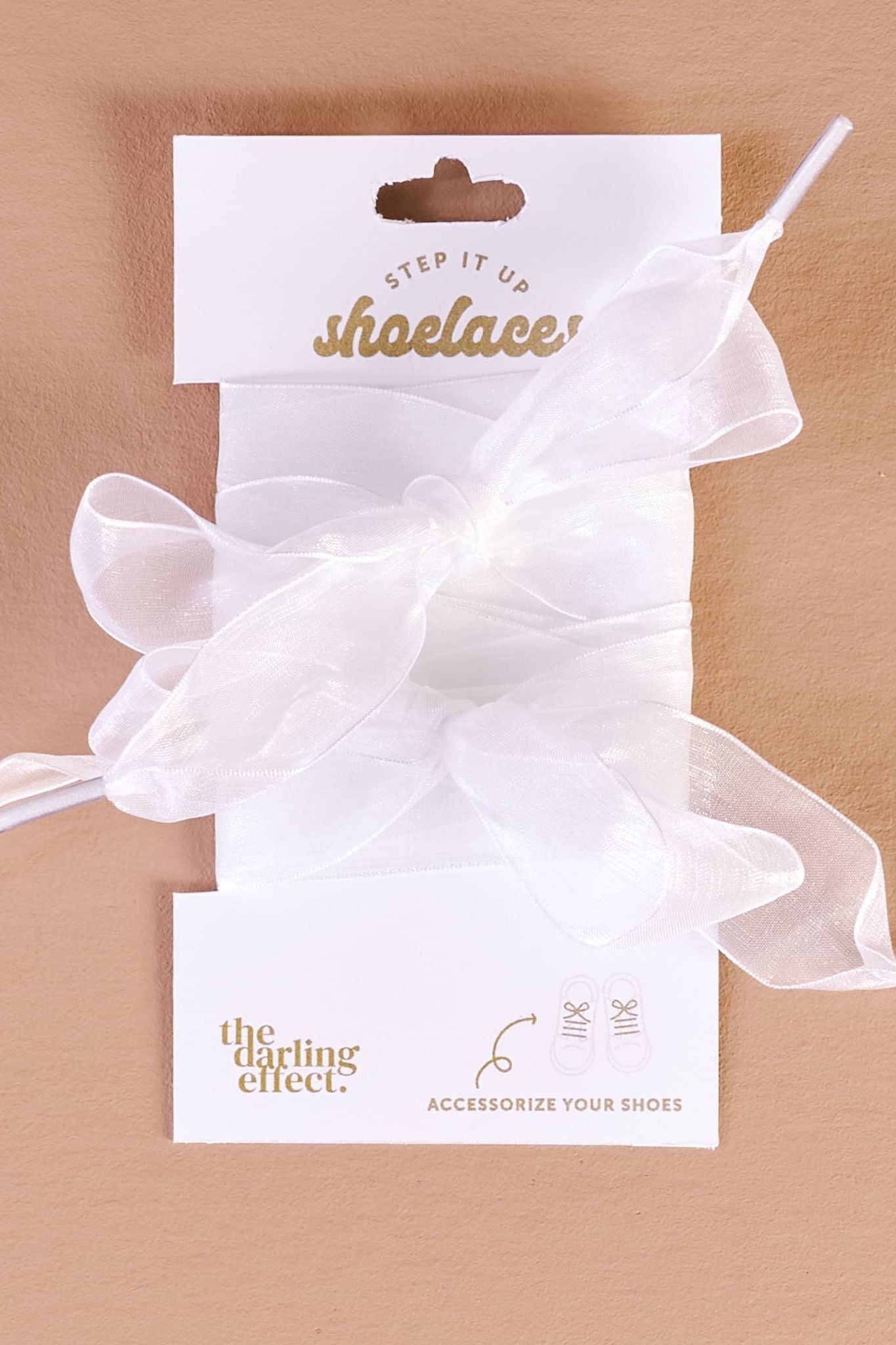 Step It Up Shoelaces-Sheer White