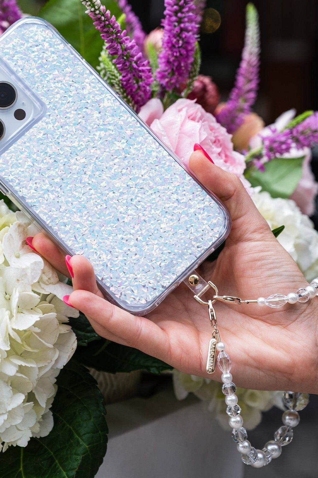 Crystal Pearl Phone Charm