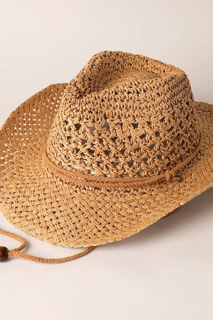 Natural Material Straw Panama Adjustable Sun Hat