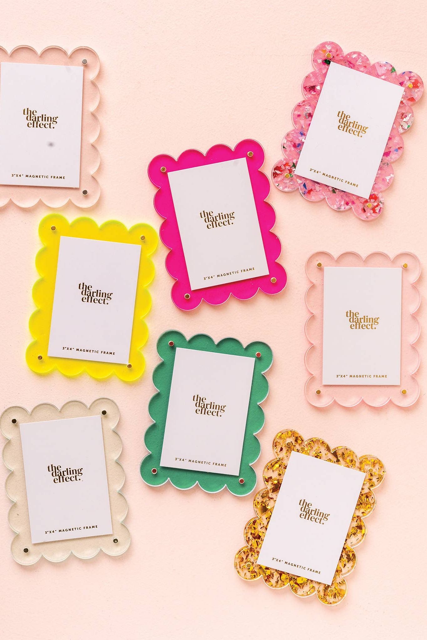 Mini Acrylic Picture Frame Magnet-Confetti Pink