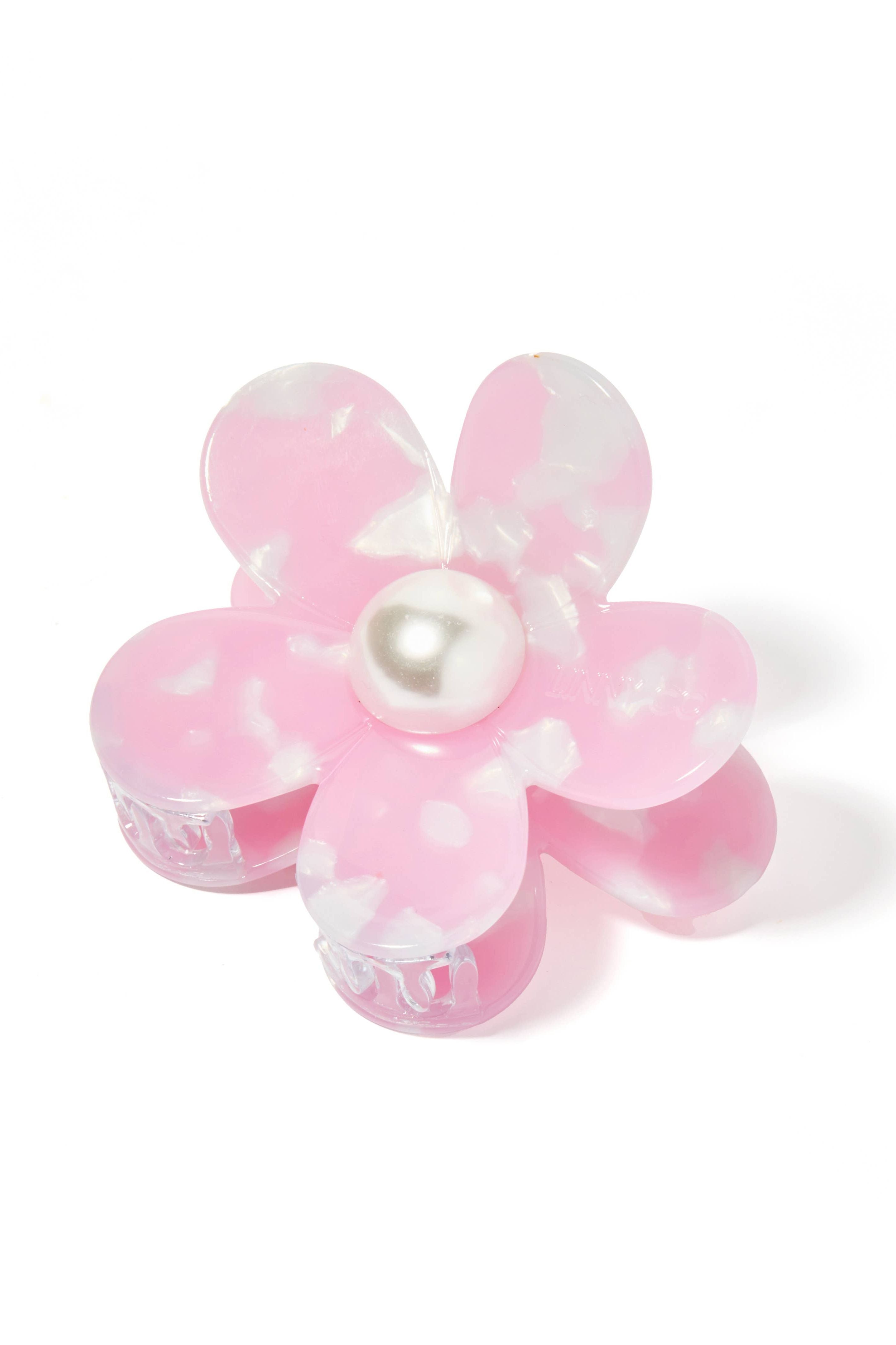 Gigi Hair Clip - Pearl Center - Pink