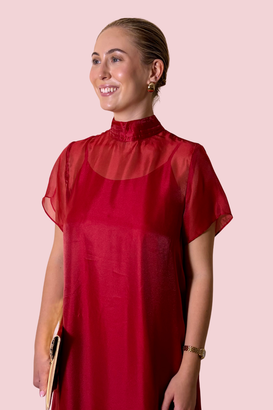 Ruffle Reverie Sheer Organza Tiered Ruffle Midi Dress