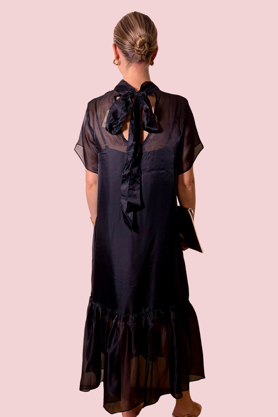 Ruffle Reverie Sheer Organza Tiered Ruffle Midi Dress