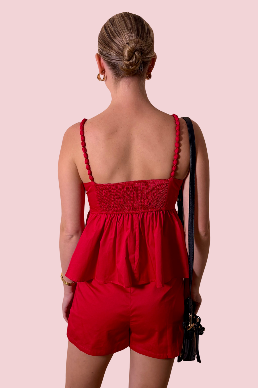 Steal the Show Peplum Tank Top with Bubble Straps