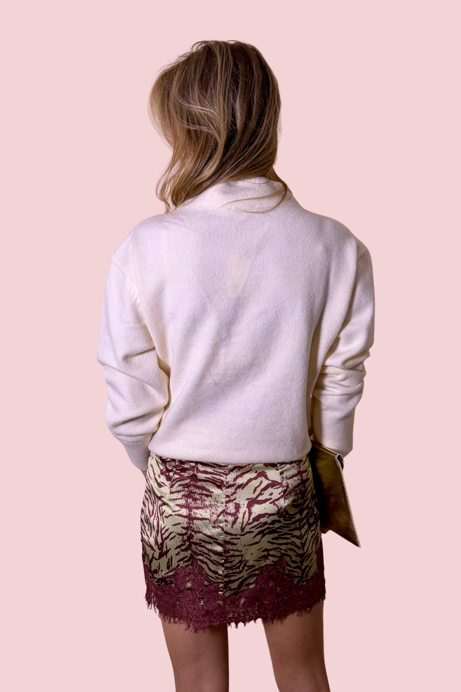 Mane Attraction Animal Print Lace Trim Mini Skirt