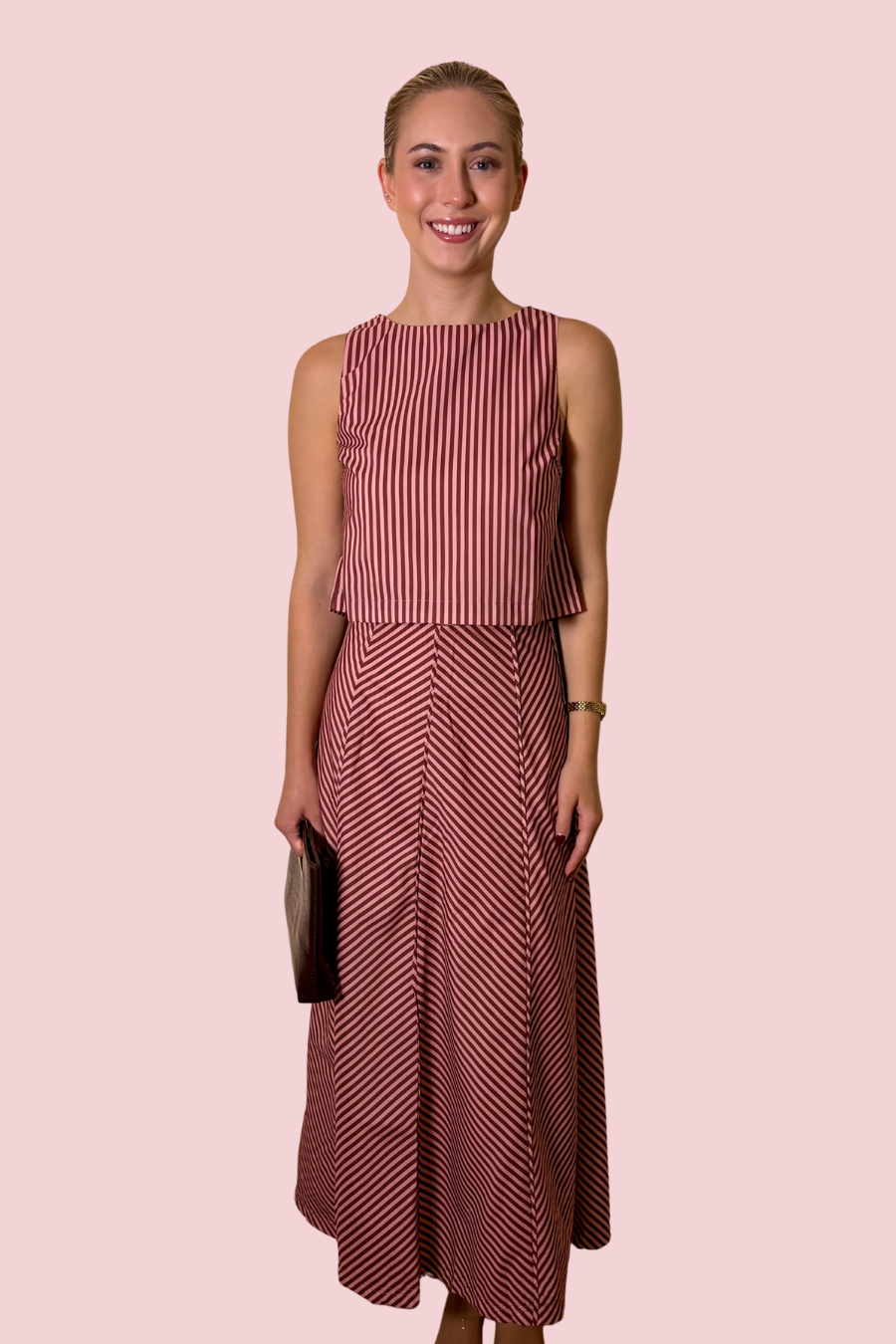 Stripe Story Chevron Striped Maxi Skirt