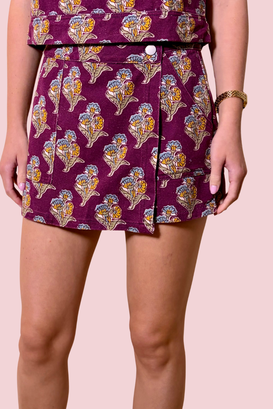 Bloom With a View Printed Wrap Skort