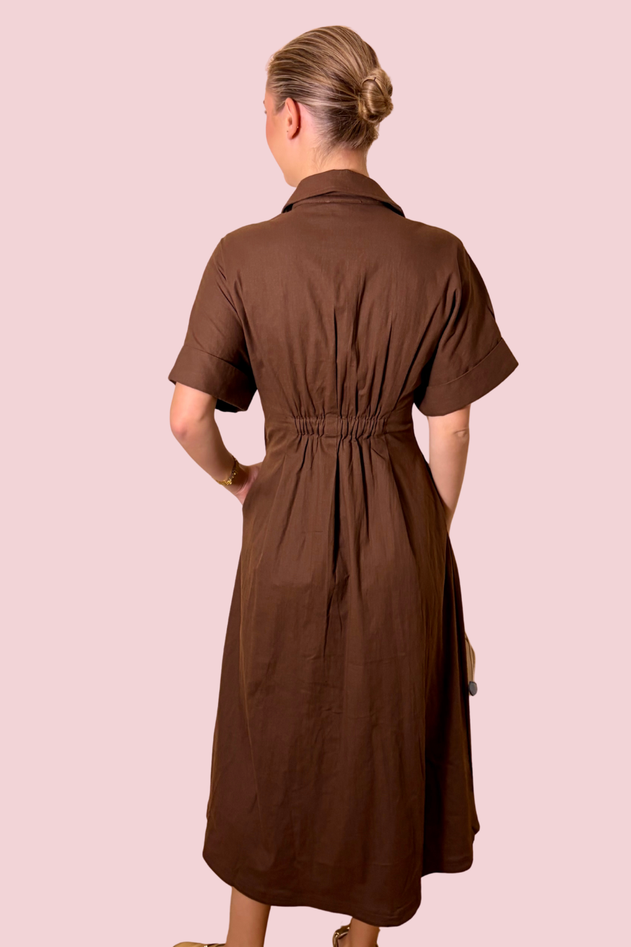 Collar Me Impressed Button-Front Collared Midi Dress