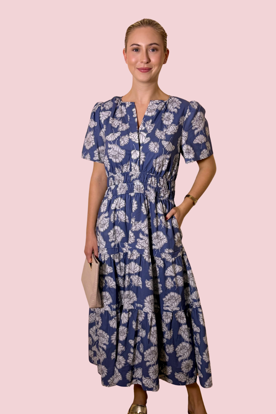 Botanical Breeze Floral Print Tiered Maxi Dress