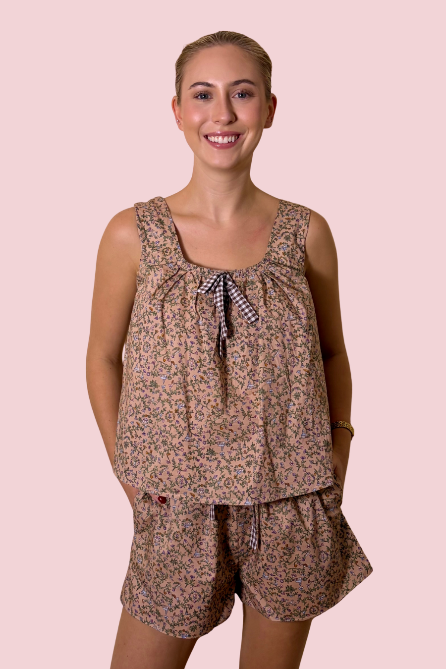 Tied & True Floral Print Shorts