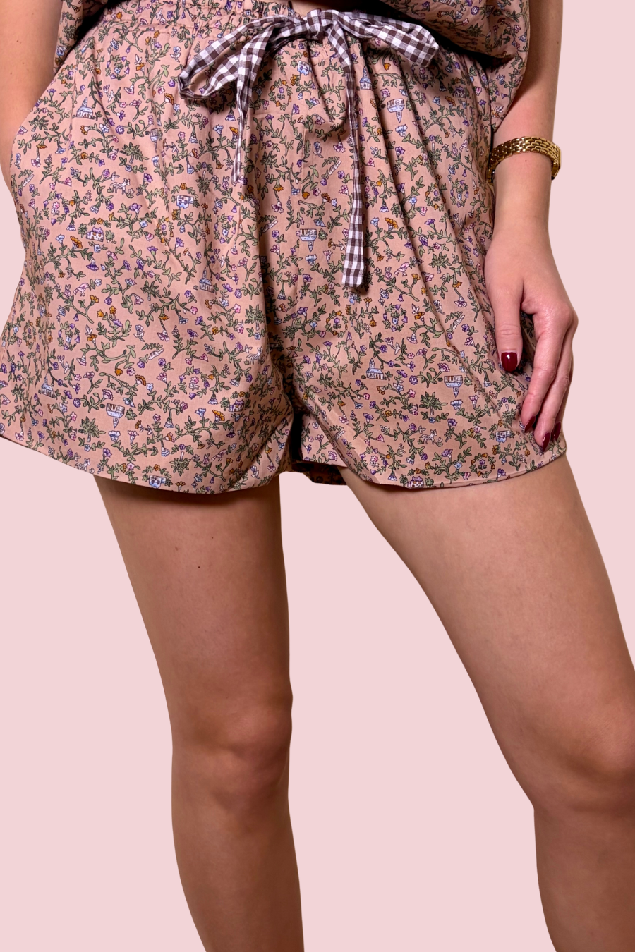 Tied & True Floral Print Shorts