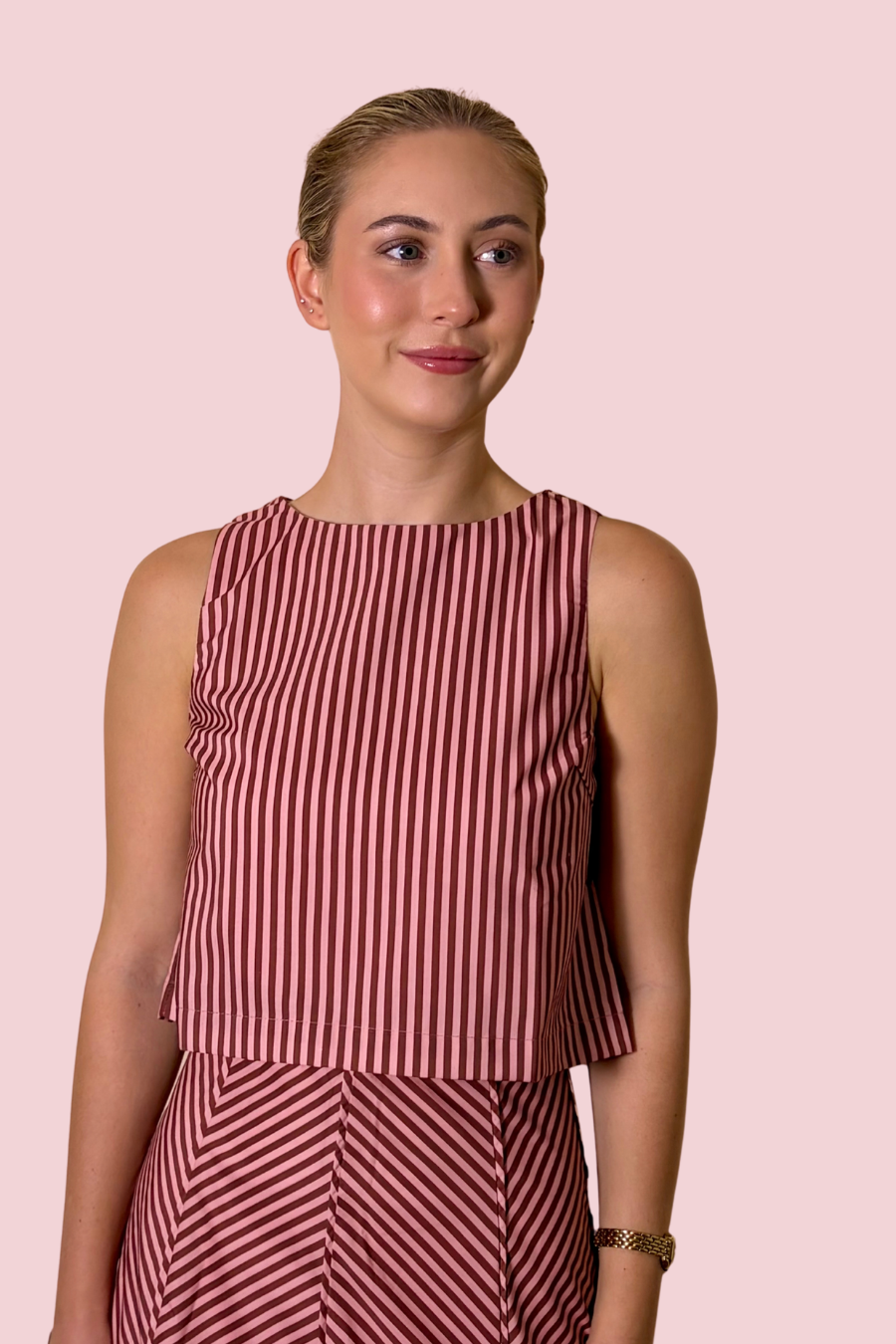 Stripe Story Sleeveless Crop Top
