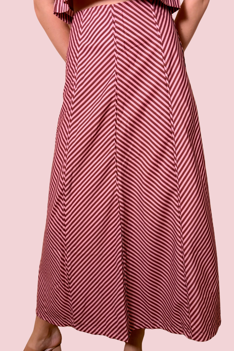 Stripe Story Chevron Striped Maxi Skirt
