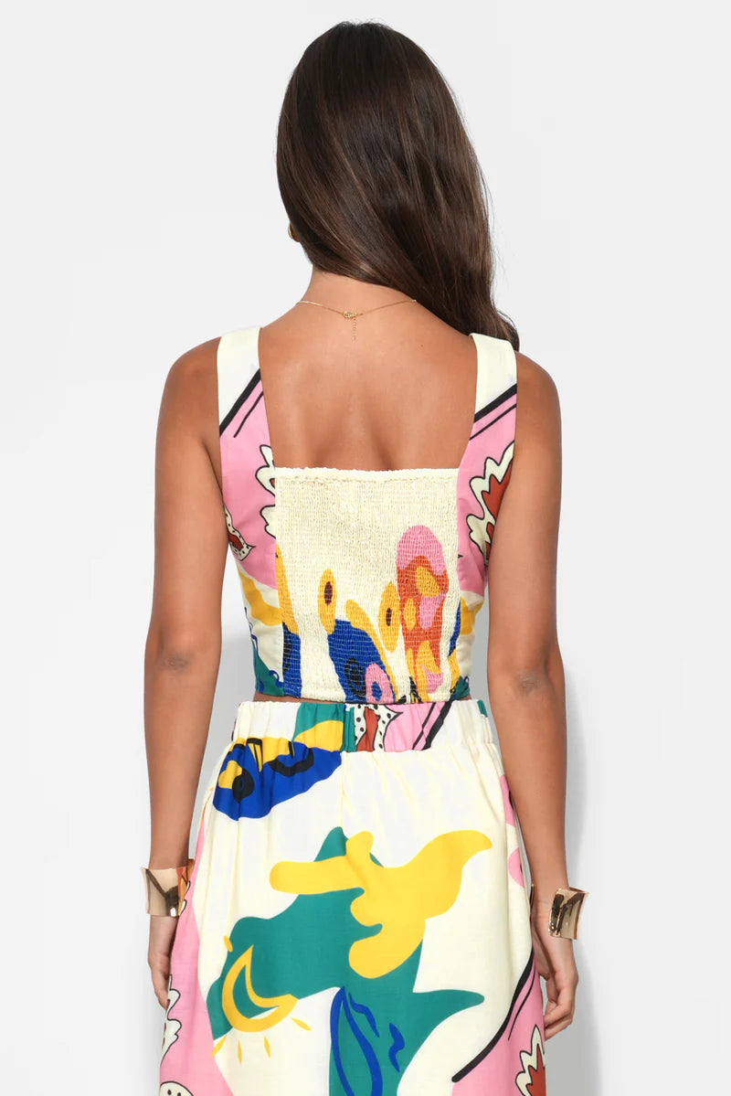 Kylie Square Neck Printed Top