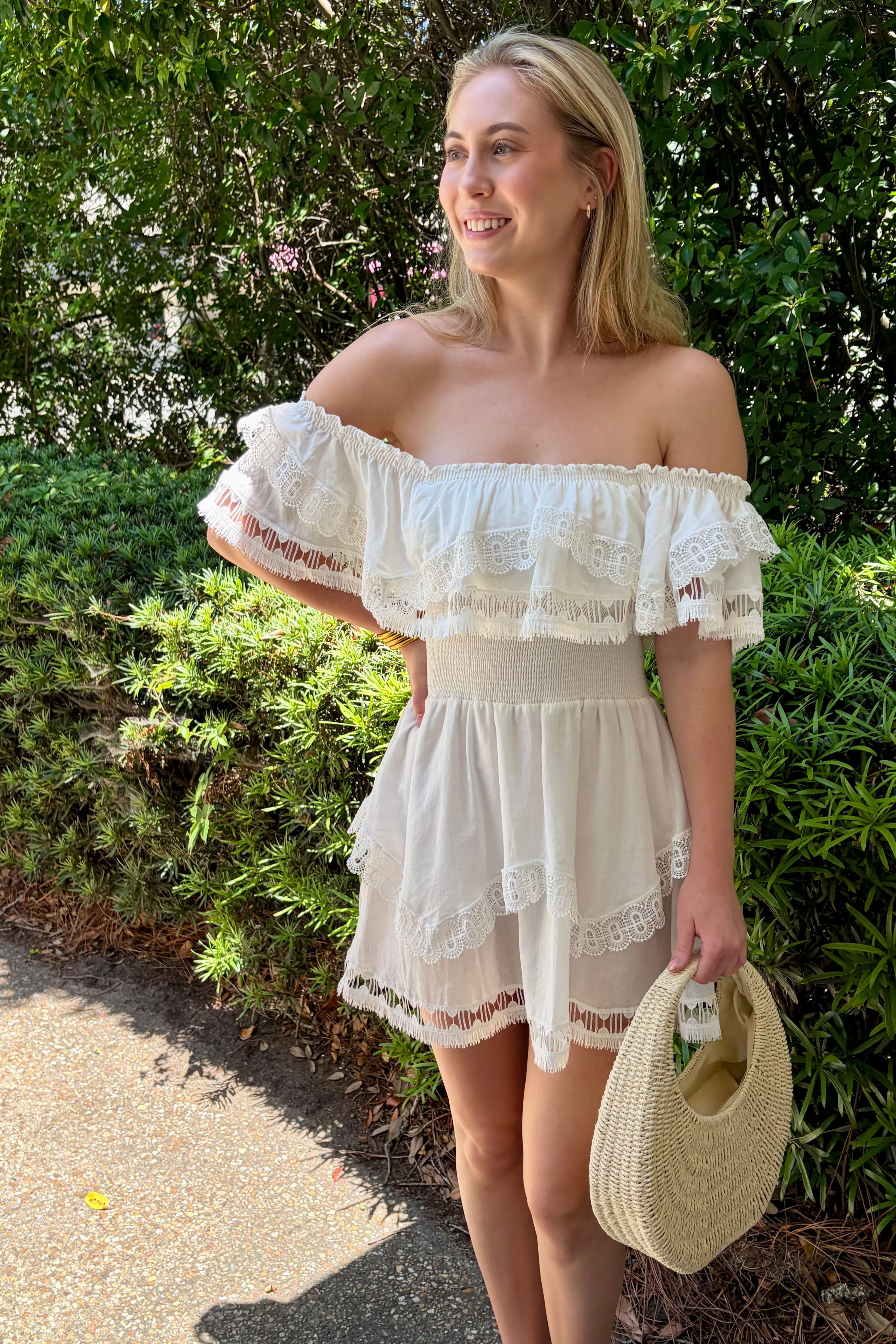 The Isla Lace Off-Shoulder Dress