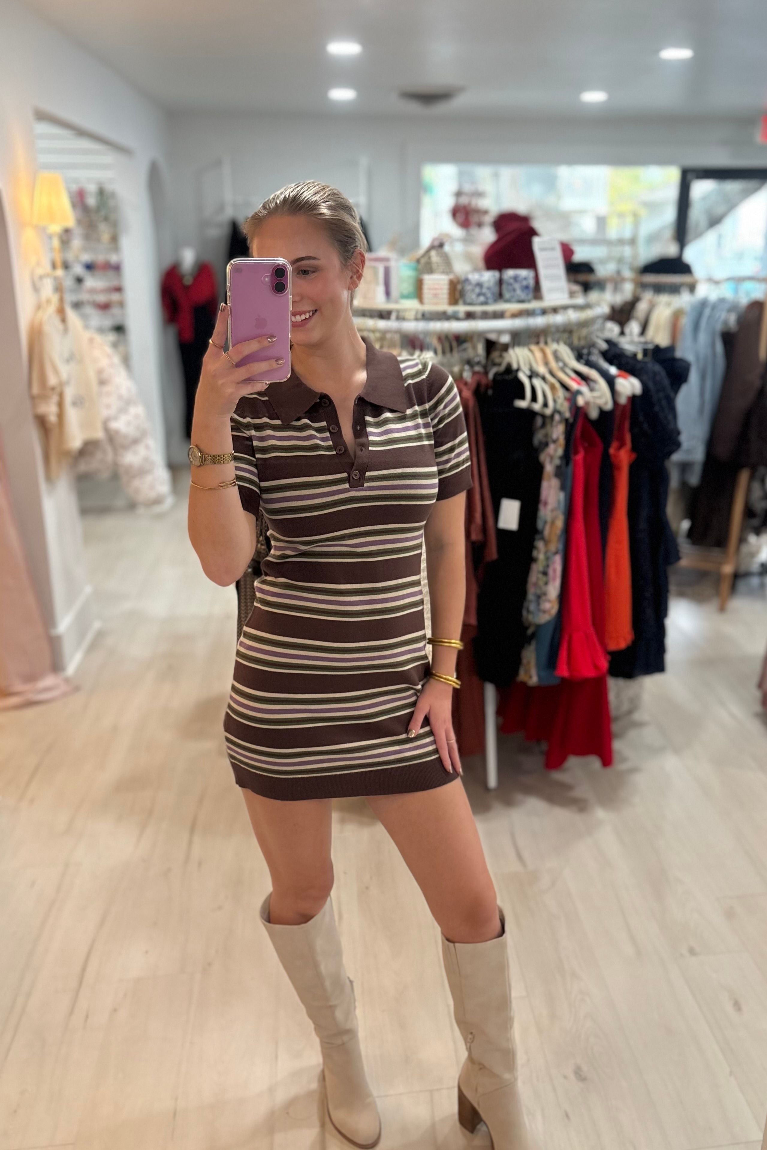 The Ivy Striped Polo Dress
