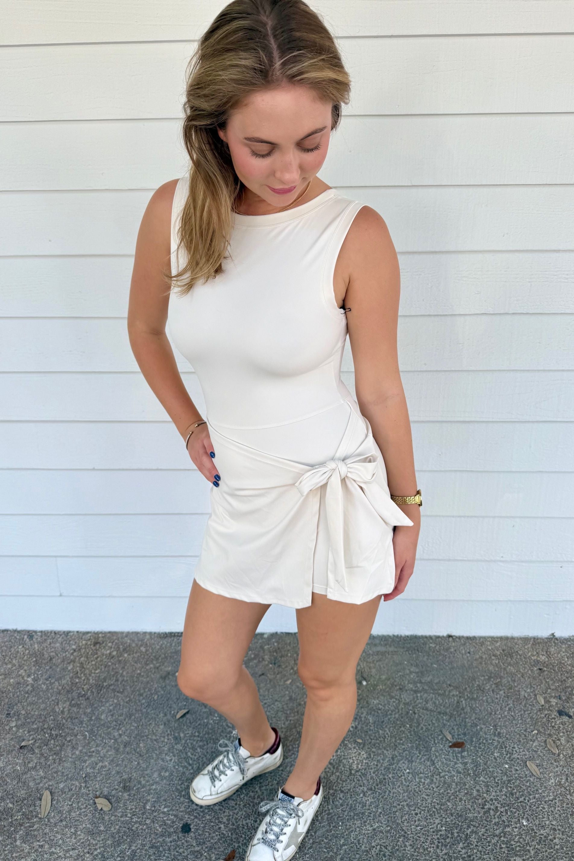 Sleeveless Wrap Tie Dress