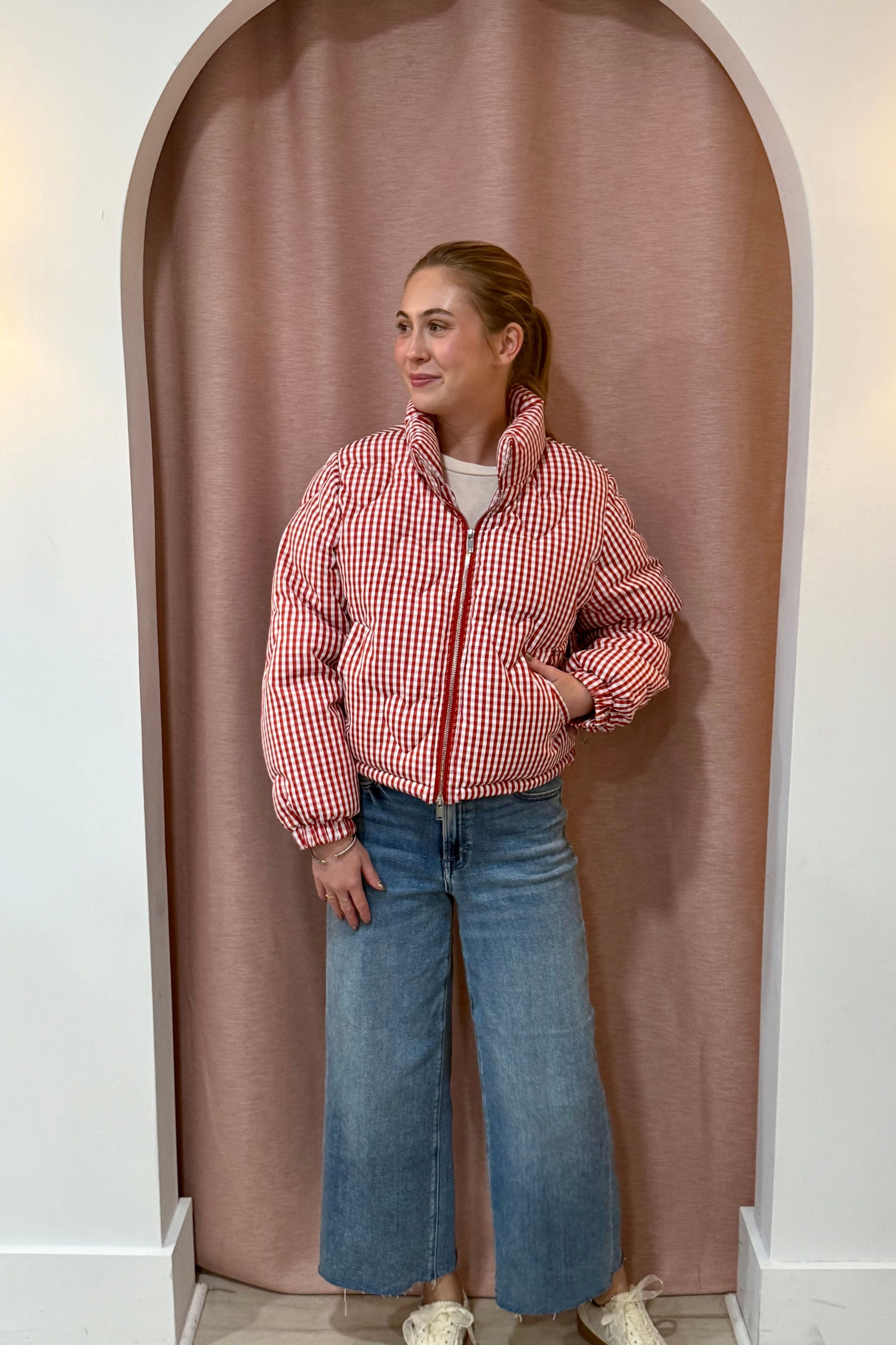 The Gingham Pop Puffer