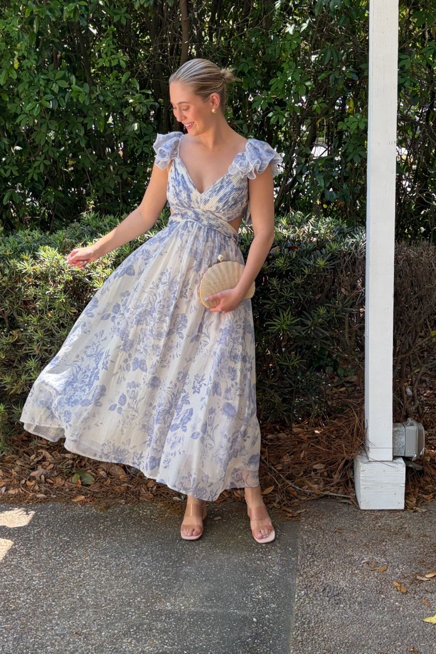 Jillian Blue Floral Dress