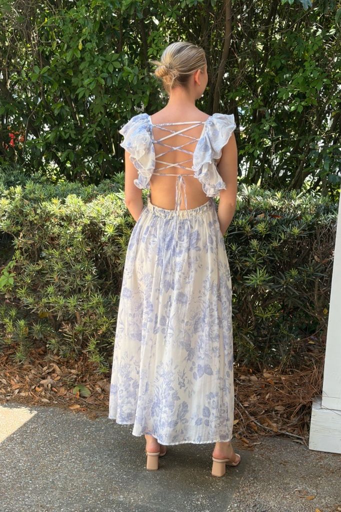 Jillian Blue Floral Dress