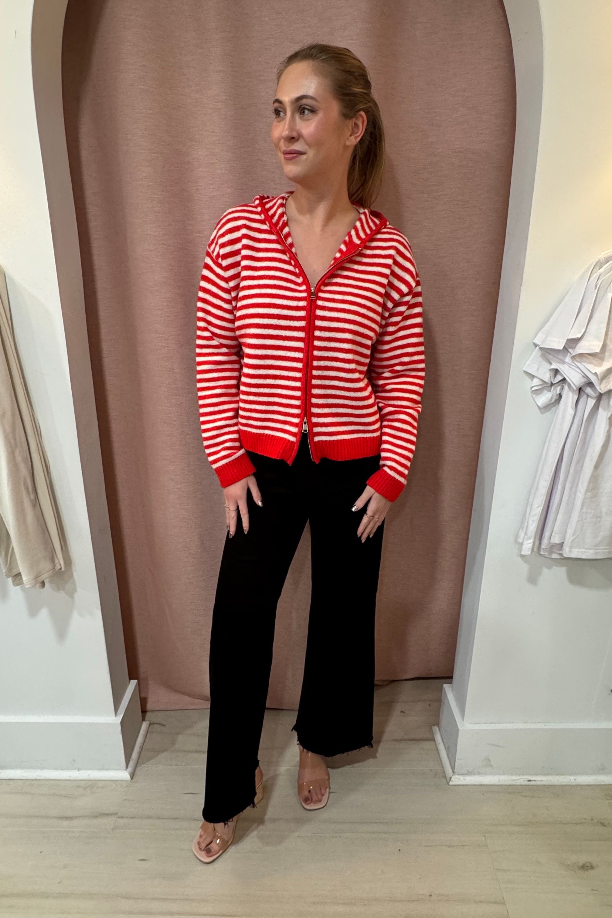 The Harper Stripe Zip-Up