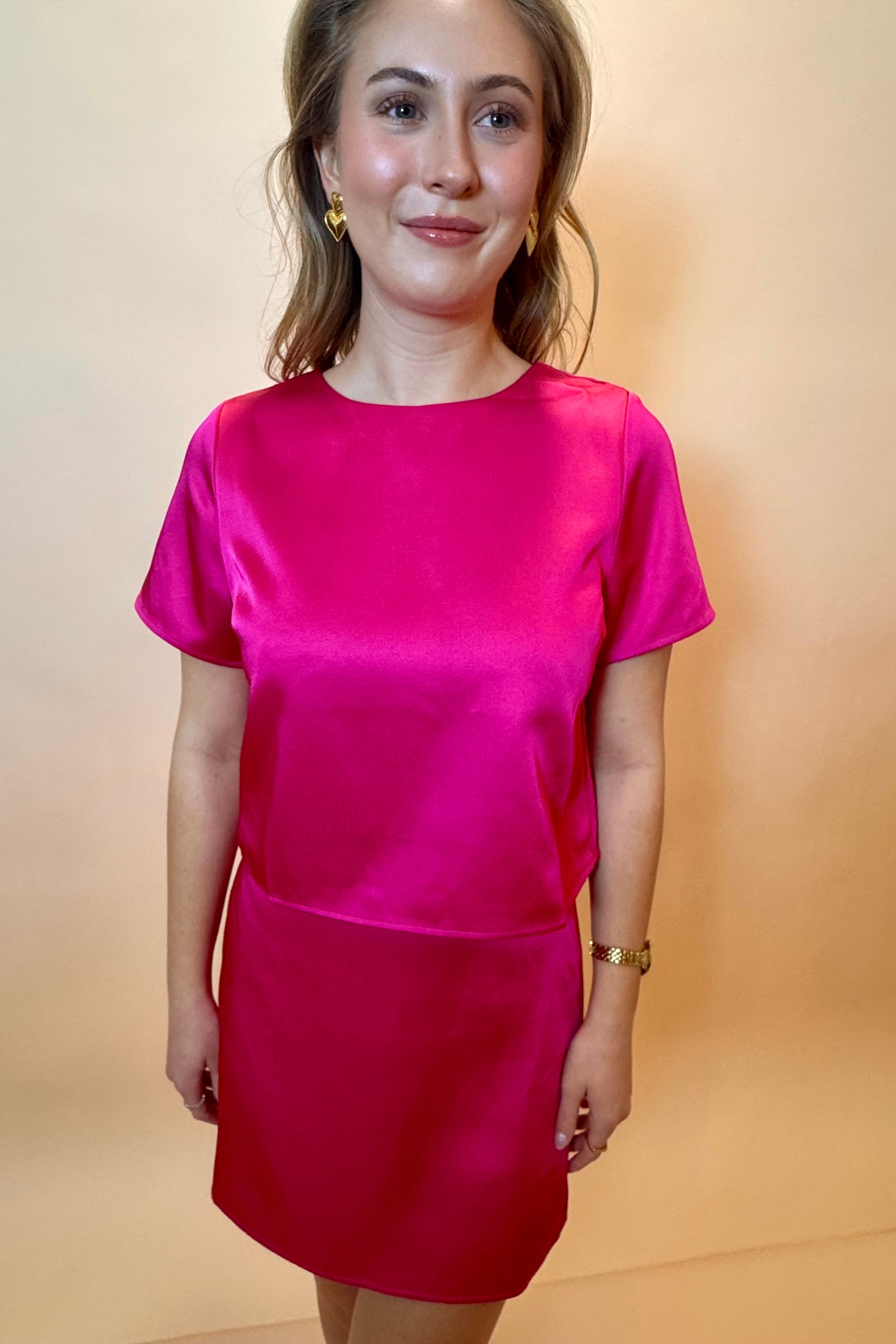 Pretty in Pink Satin Top