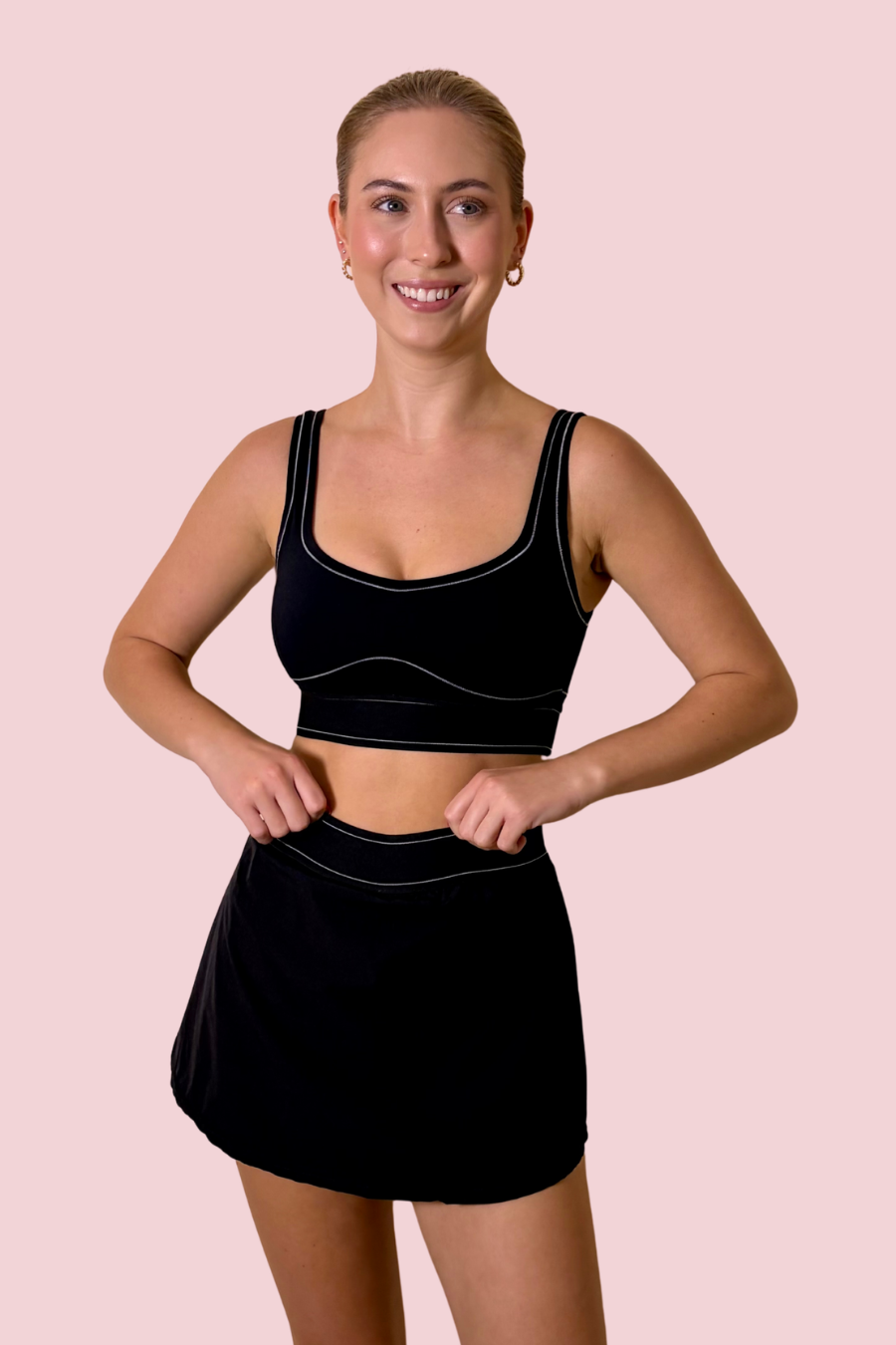 Play It Cool Contrast Stitch Sports Bra