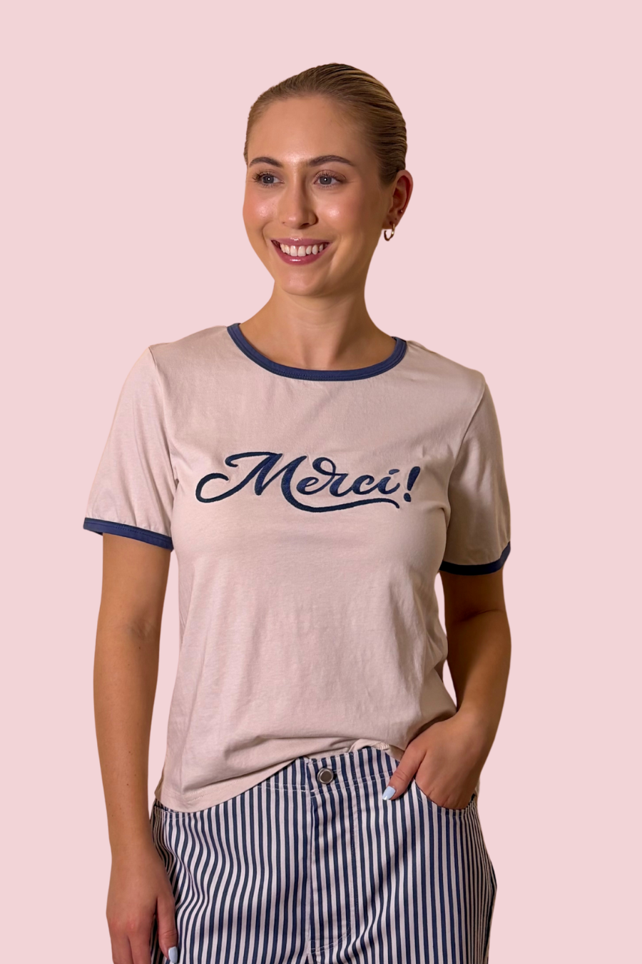 Merci Contrast Trim Tee