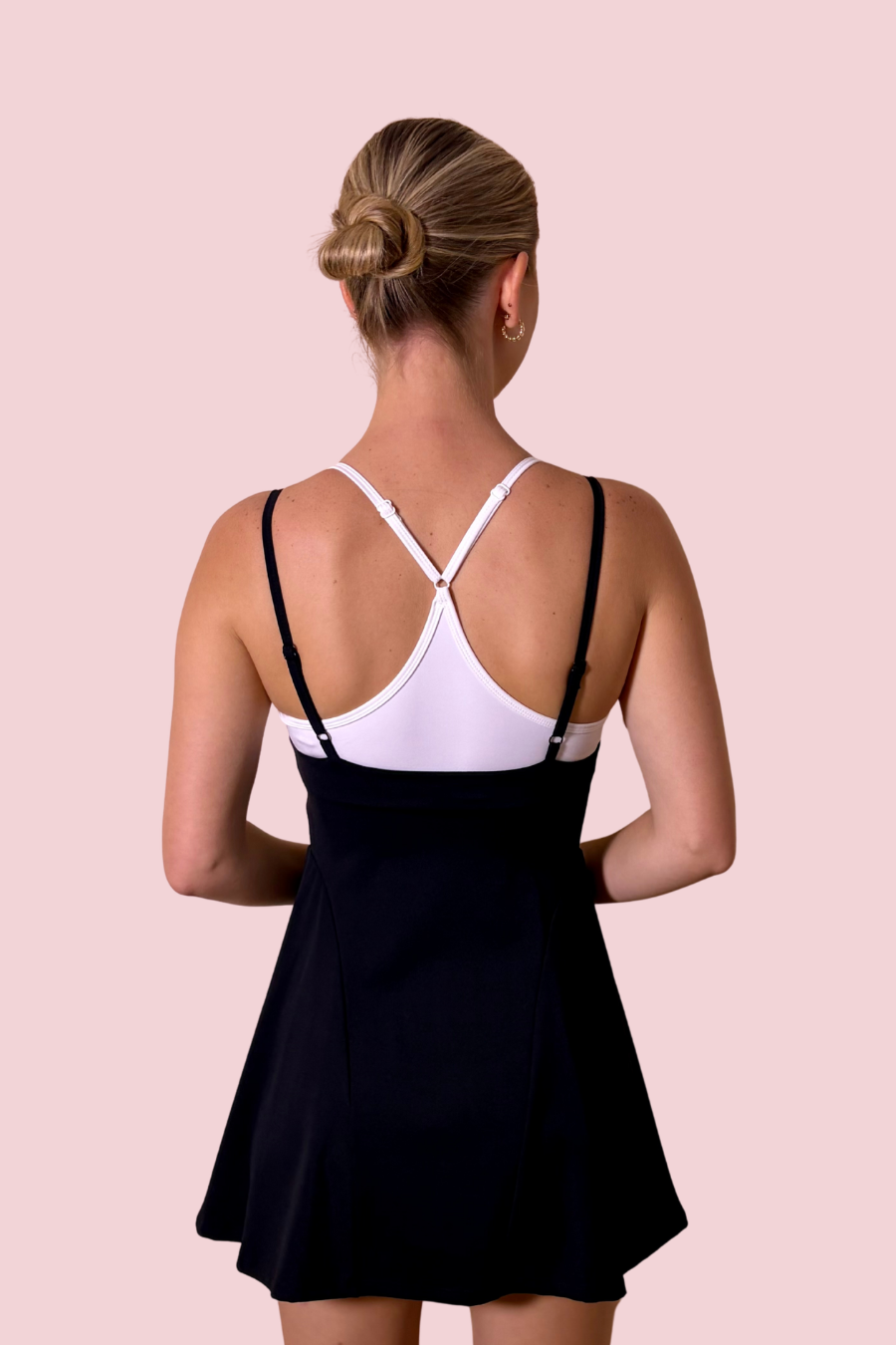 Good Sport Contrast Trim Sporty Active Dress with Built-In Shorts