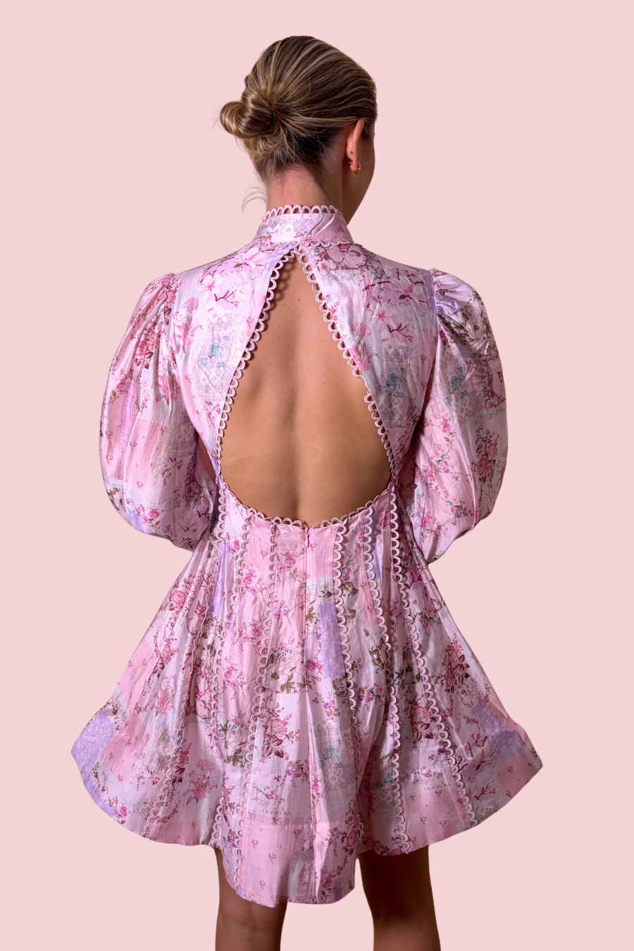 Blushing Belle Floral Long Sleeve Mini Dress