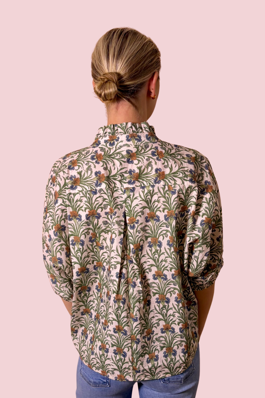 Branching Out Floral Print Button Front Blouse