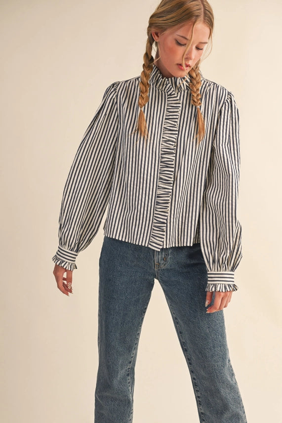 Ruby Ruffle Collar Shirt