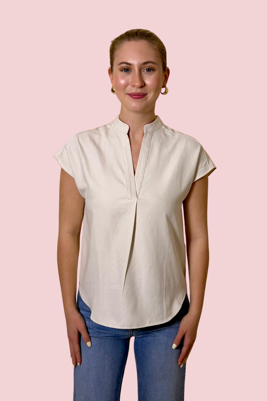 Celia Women’s Lightweight Cap Sleeve Blouse