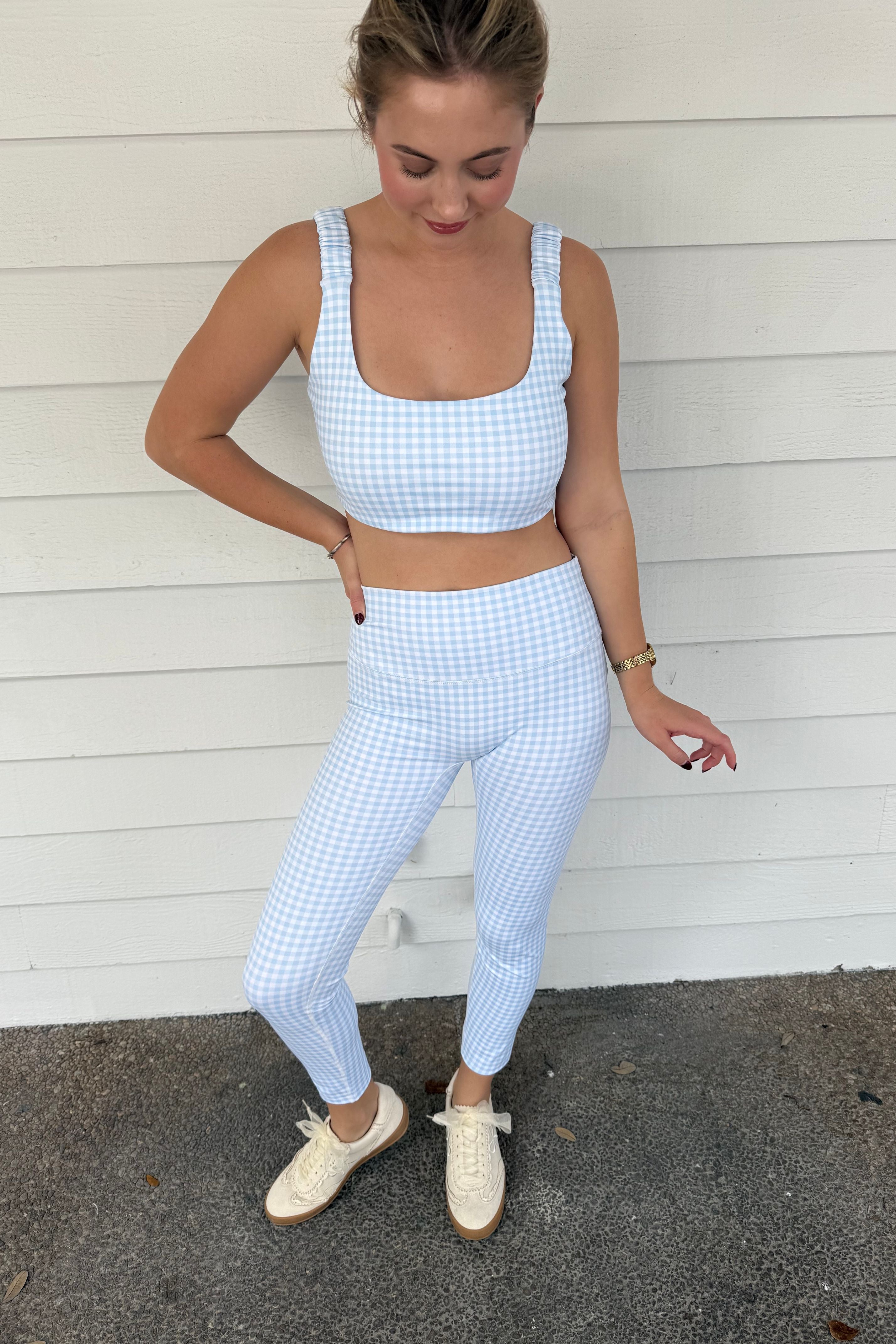 Gingham Print High Rise Leggings