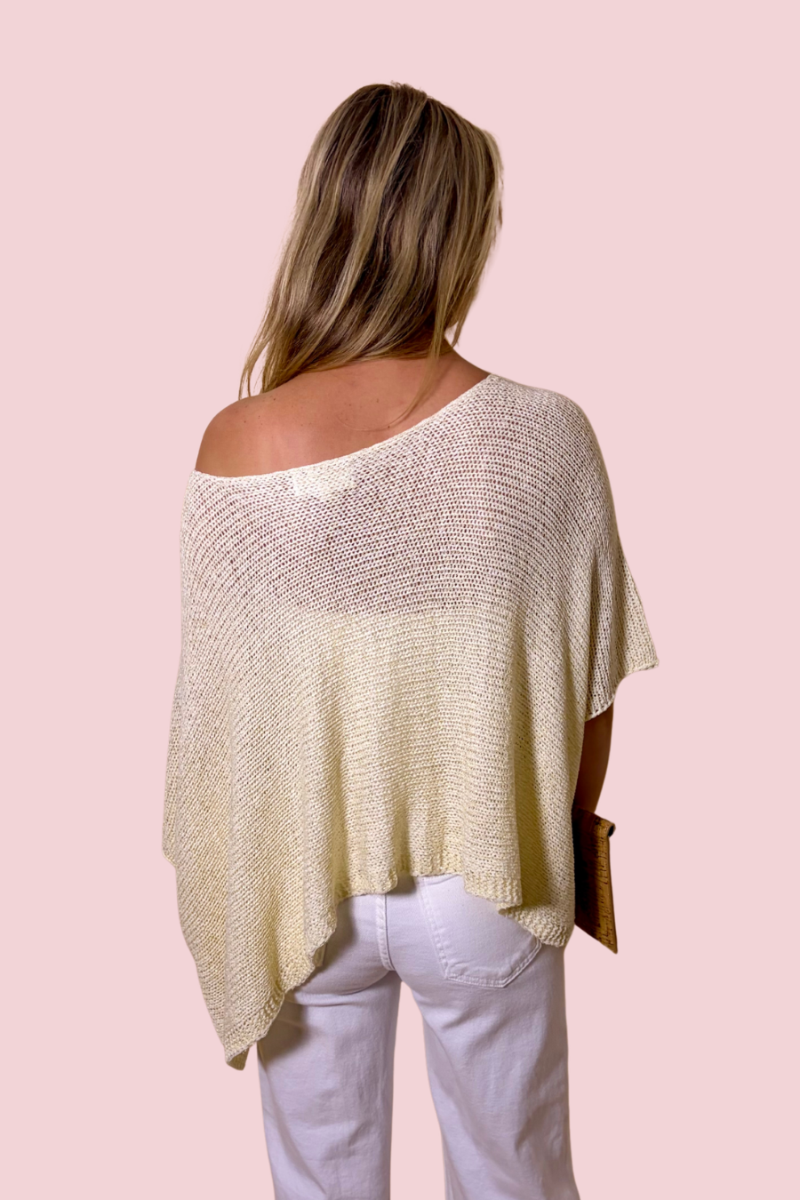 No Plans Needed Crochet Knit Pullover Top with Relaxed Fit