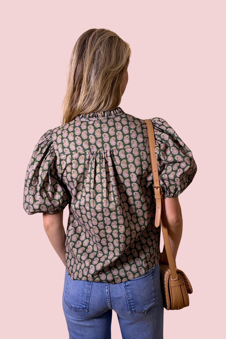 Printed Perfection Floral Print Puff Sleeve Split Neck Blouse