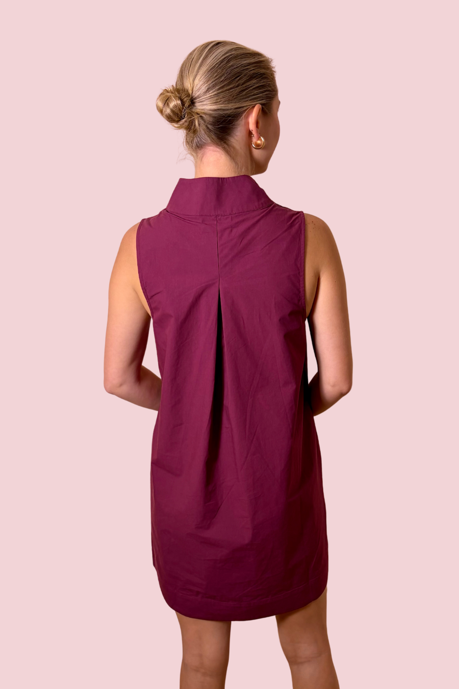 Good Company Sleeveless Split Neck Shift Mini Dress with Pockets